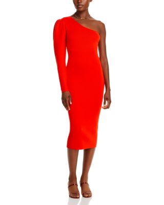 Essentiel Antwerp One Shoulder Puff Sleeve Ribbed Midi Dress |  Bloomingdale's