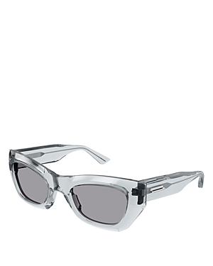 Bottega Veneta Edgy Cat Eye Sunglasses, 52mm In Gray/gray Solid