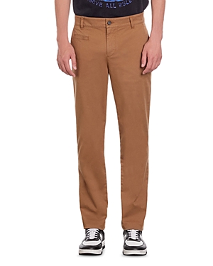 Shop The Kooples Cotton Blend Straight Fit Chino Pants In Beige