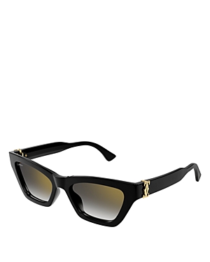 Cartier Logo Acetate Cat-eye Sunglasses In Black/yellow Gradient