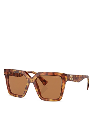 Miu Miu Square Sunglasses, 54mm In Light Havana/orange Solid