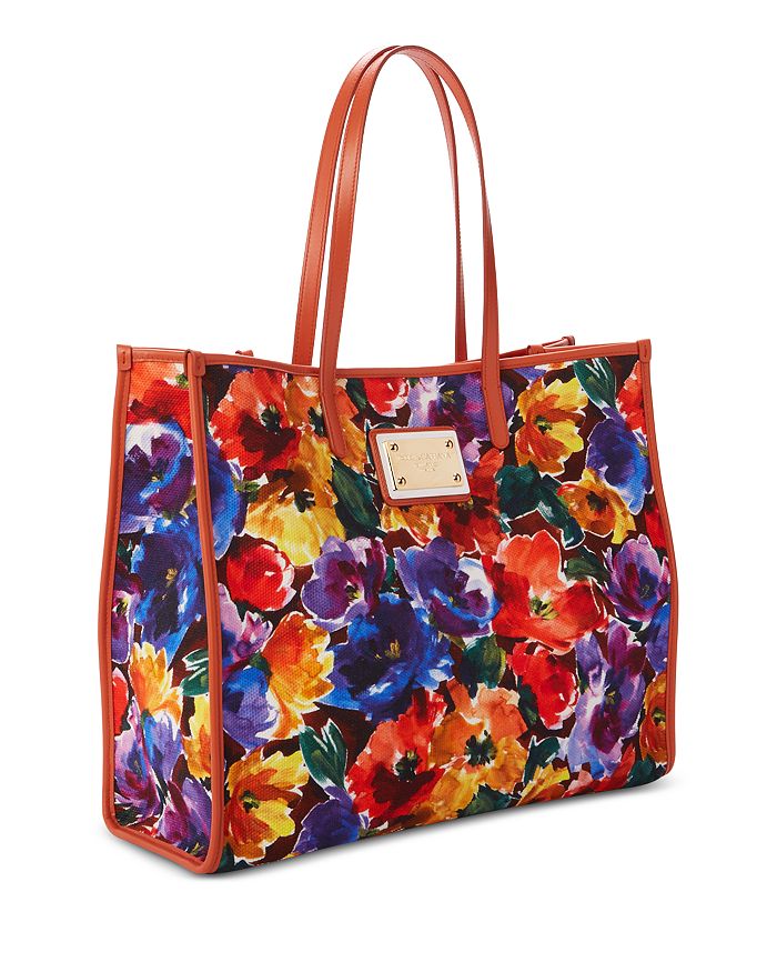 Dolce & Gabbana Floral-print Cotton-blend Shoulder Bag In Floral Multi