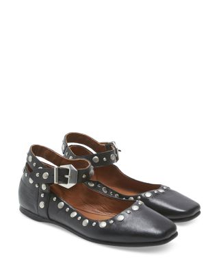 Women&#39;s Mystic Ankle Strap Mary Jane Studded Flats