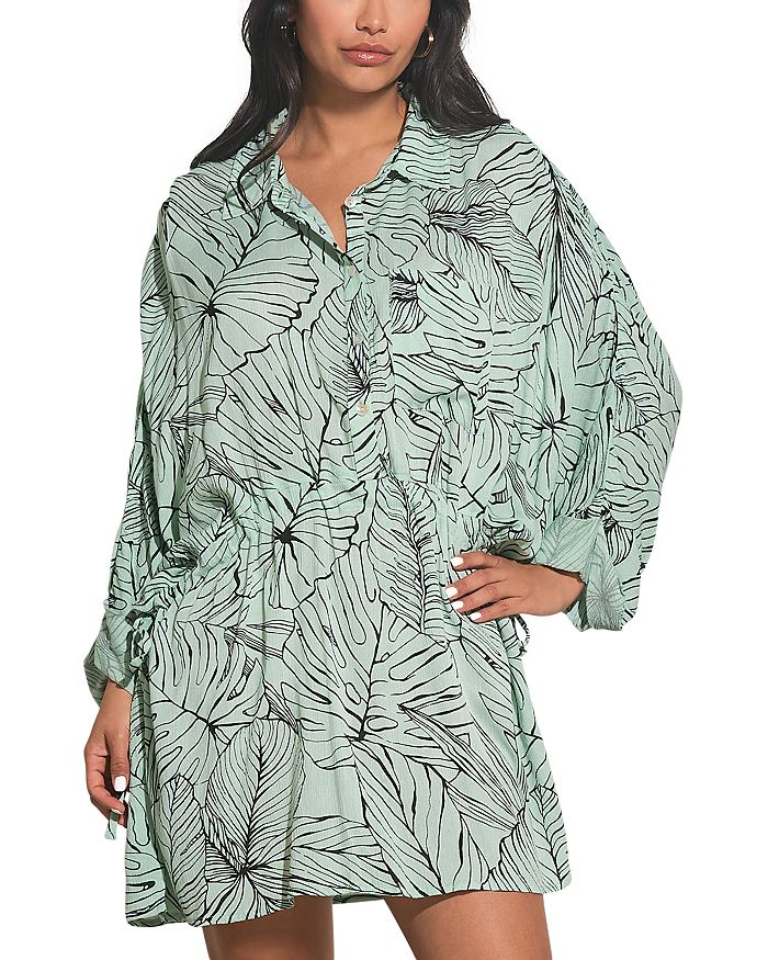 Elan Printed Cotton Peasant Top Size S