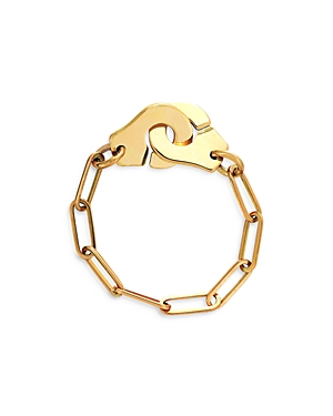 18K Yellow Gold Menottes Interlocking Chain Link Ring