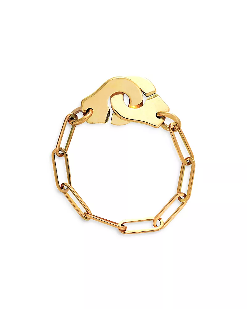Dinh Van 18K Yellow Gold Menottes Interlocking Chain Link Ring