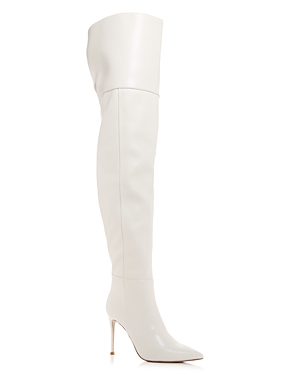 Shop Jeffrey Campbell Women's Pillar Over The Knee Boots In Ivory