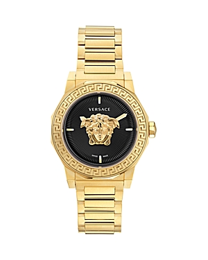 Shop Versace Medusa Deco Watch, 38mm In Black/gold