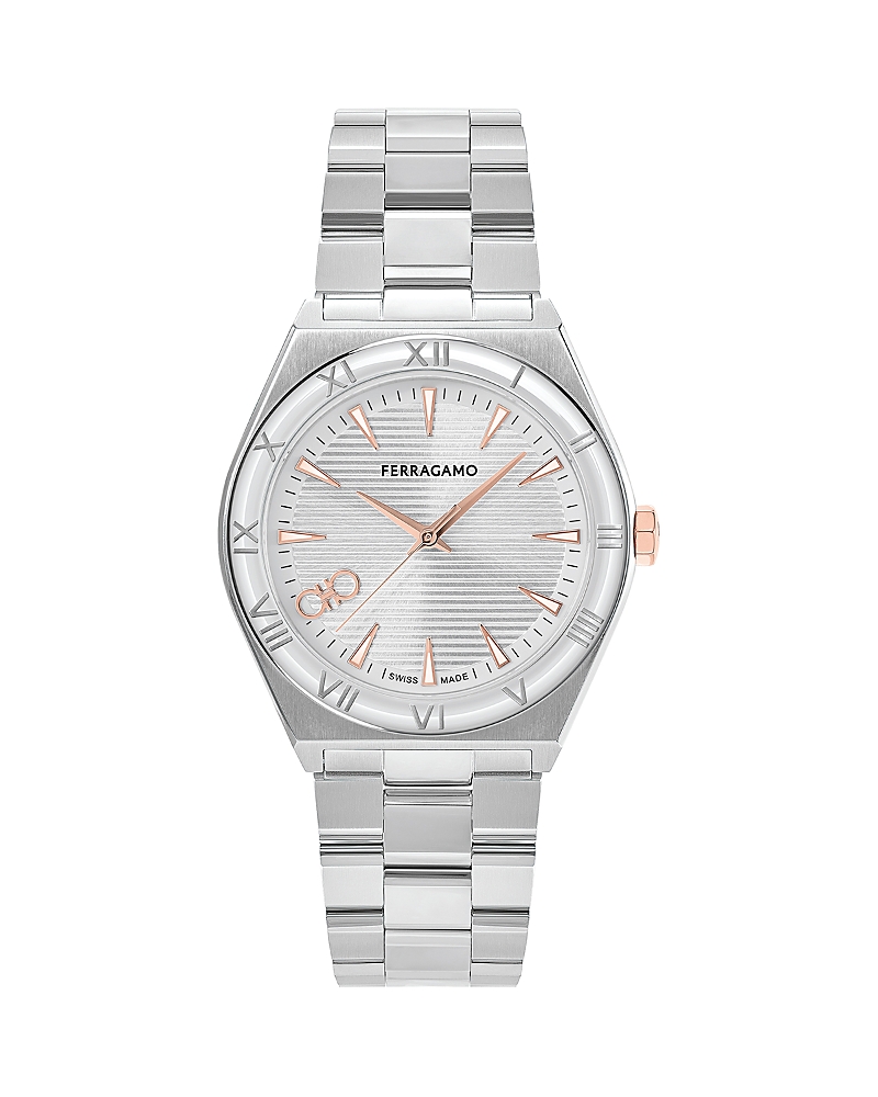 Ferragamo Vega Upper East Bracelet Watch In Silver
