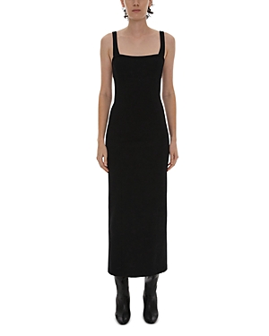 Helmut Lang Cut-out Sweetheart-neck Maxi Dress In Black