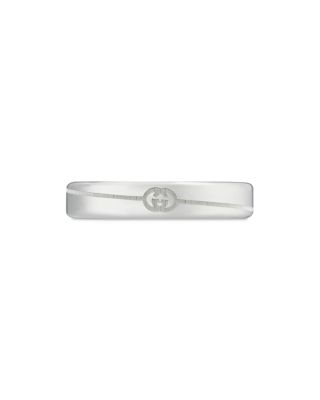 Sterling Silver Diagonal Interlocking G Thin Ring