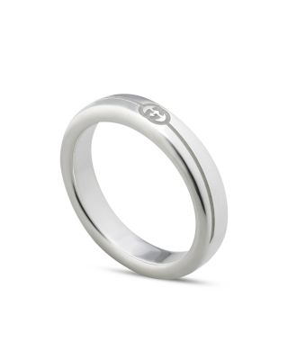 Gucci - Sterling Silver Diagonal Interlocking G Thin Ring