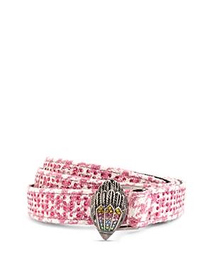 Kurt Geiger Crystal Houndstooth Belt In Pink
