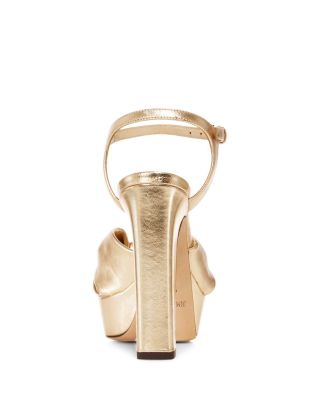 Women&#39;s Heloise 120 Metallic Leather High Heel Platform Sandals