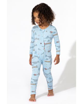 Unisex Polar Express Print Convertible Footie - Baby, Little Kid