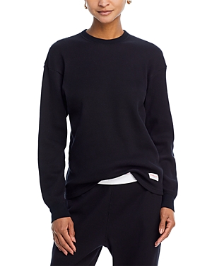 Alexander Wang Crewneck Long Sleeve Waffle Knit Top