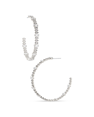 NADRI INSIDE OUT LARGE C HOOP EARRINGS IN 18K GOLD PLATED OR RHODIUM PLATED