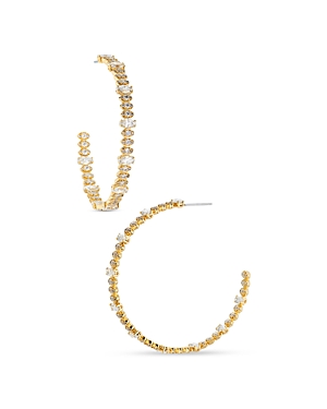Shop Nadri Inside Out Large C Hoop Earrings In 18k Gold Plated Or Rhodium Plated