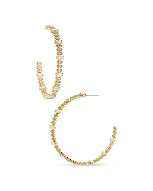 NADRI INSIDE OUT LARGE C HOOP EARRINGS IN 18K GOLD PLATED OR RHODIUM PLATED