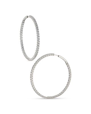 Inside Out Hoop Earrings in 18K Gold Plated or Rhodium Plated 
