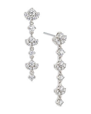 Nadri Cubic Zirconia Linear Drop Earrings In Silver