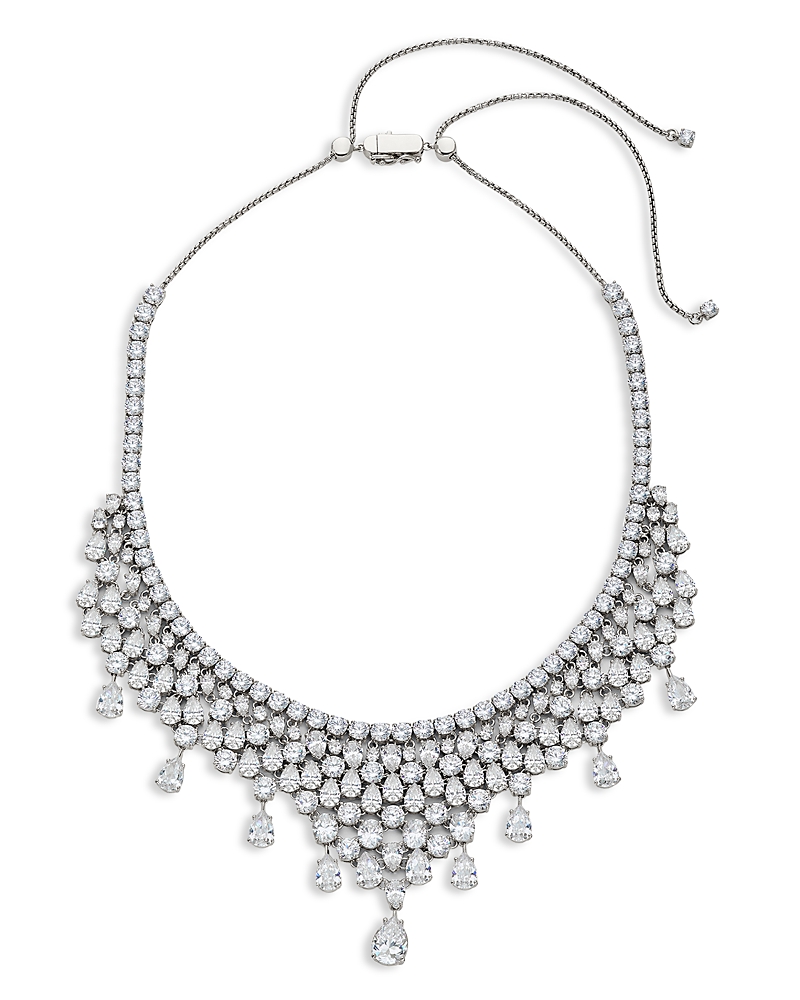 Nadri Glam Collar Necklace in Rhodium Plated, 18