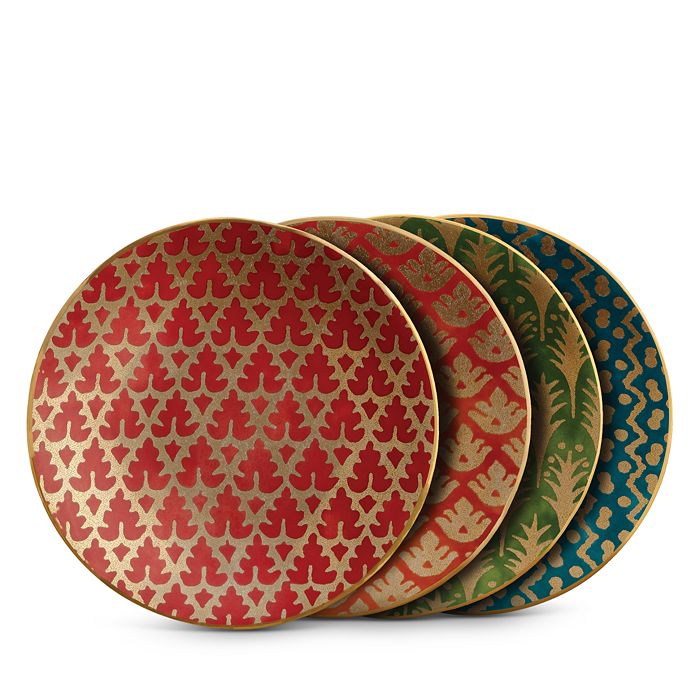 Shop L'objet Fortuny Canape Plates, Set Of 4 In Multi