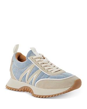 Shop Moncler Women's Pacey Low Top Sneakers In Medium Blue