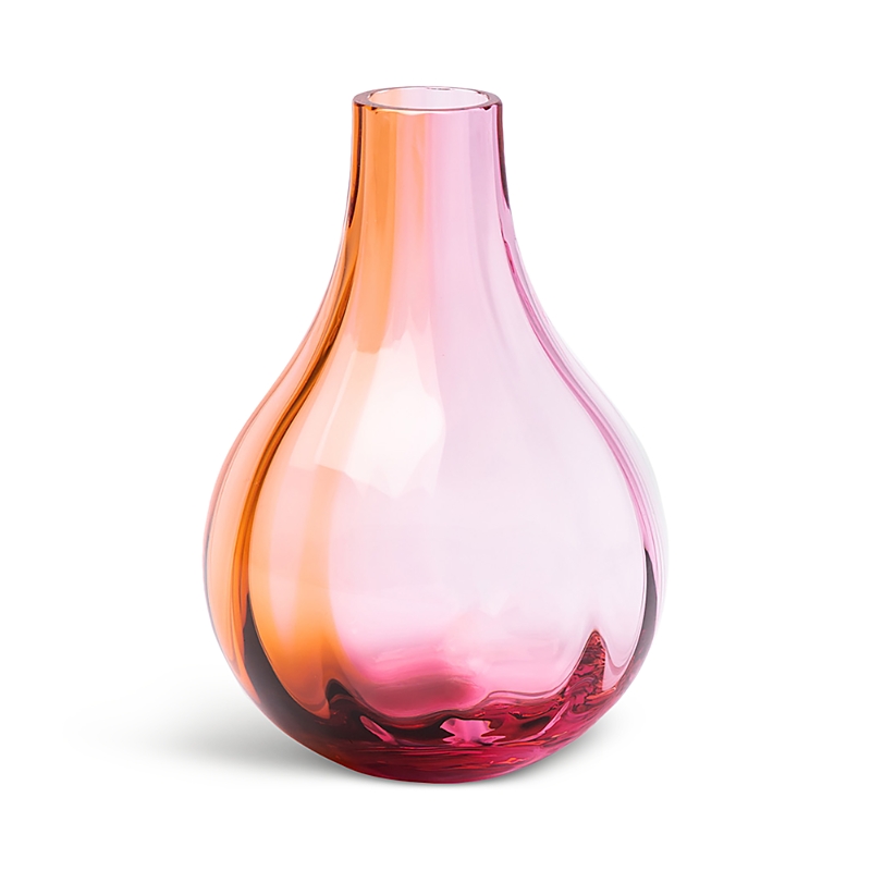 Kosta Boda Iris Vase In Pink/amber