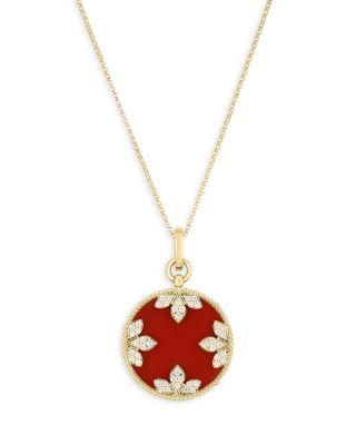 18K Yellow Gold Medallion Diamond & Gemstone Pendant