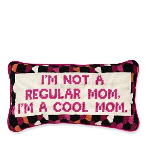 Furbish Studio Cool Mom Needlepoint Decorative Pillow In Pink
