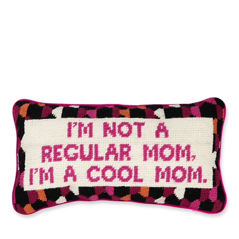 Furbish Studio Cool Mom Needlepoint Decorative Pillow In Pink