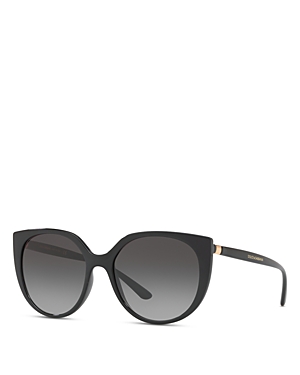 Dolce & Gabbana Line Cat Eye Sunglasses, 54mm In Black/gray Gradient