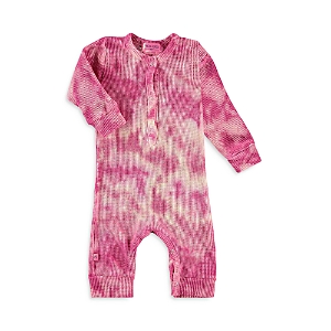 PAIGELAUREN GIRLS' TIE DYE THERMAL HENLEY COVERALL - BABY