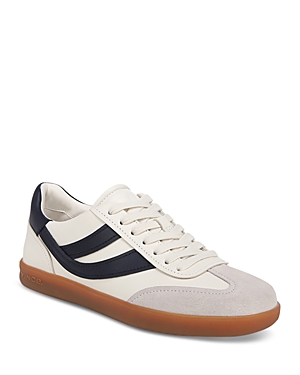 Shop Vince Women's Oasis Low Top Lace Up Sneakers In Foam White/night Blue Leather