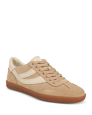 Vince Oasis Mixed Leather Retro Sneakers In Sand Beige Suede