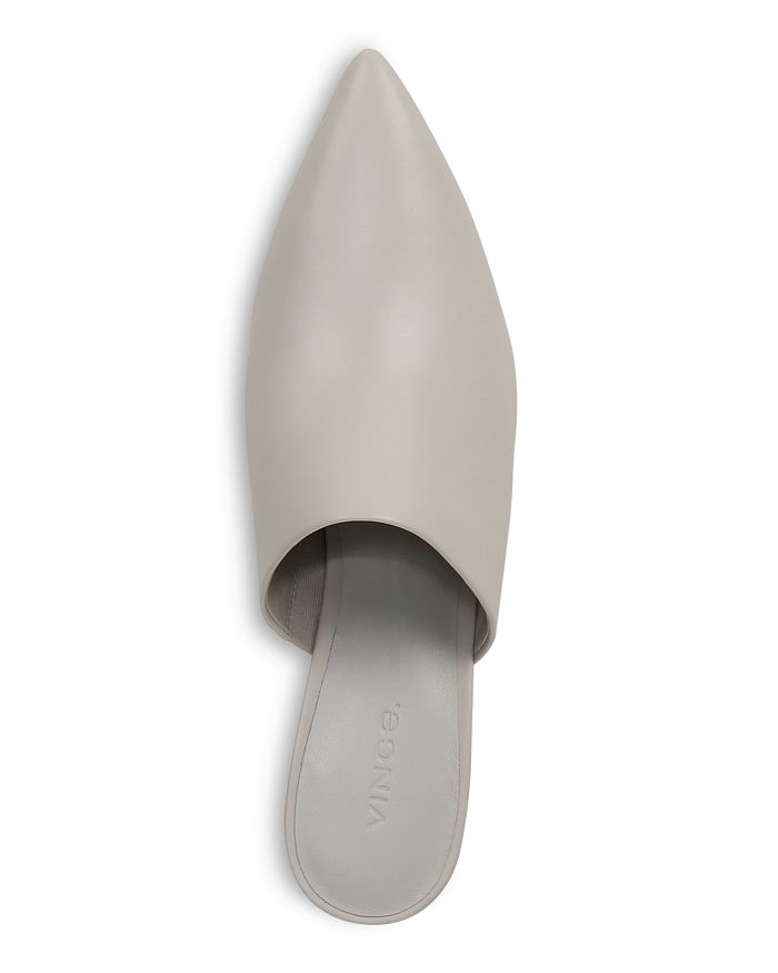 Shop Vince Women's Penelope Leather Pointed Toe Mules In Horchata White Leather