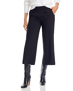 Karl Lagerfeld Cropped Sailor Trousers In Black