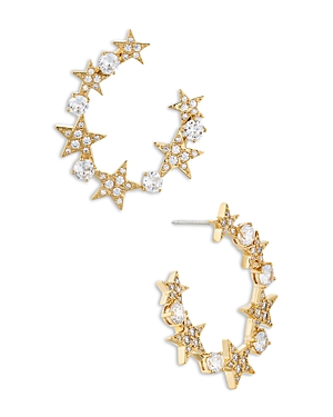Nadri Front to Back Star Hoop Earrings in 18K Gold Plated