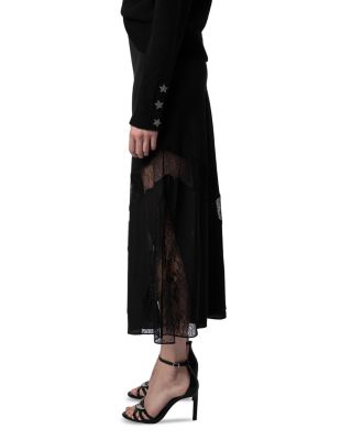 Jaylal Lace Detail Silk Skirt