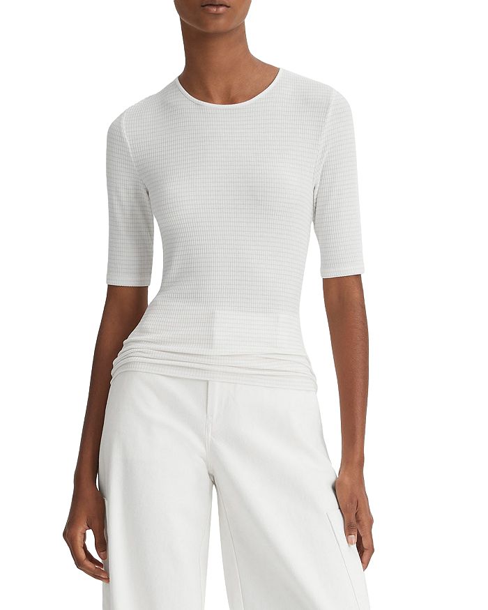 Vince Striped Elbow Sleeve Top Bloomingdale's