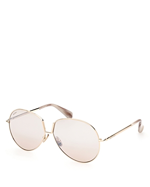 Max Mara Pilot Sunglasses, 60mm In Gold/tan Mirrored Solid