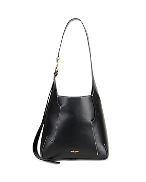 Shop Cult Gaia Simona Leather Shoulder Bag In Black/silver