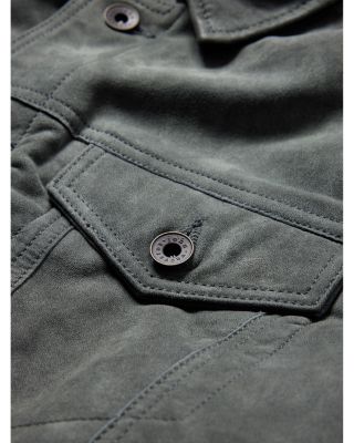 Andrew Slim Fit Leather Trucker Jacket