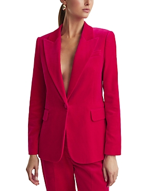 Shop Reiss Rosa Velvet Blazer In Pink