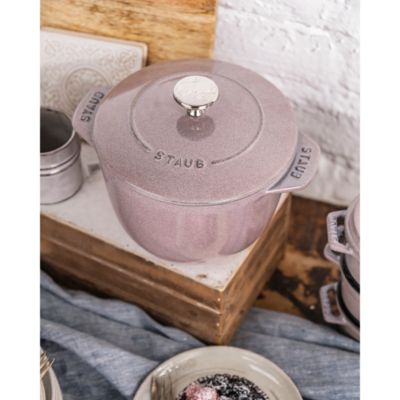 Lilac Enameled Cast Iron Petite French Oven