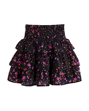 Aqua Girls' Floral Print Ruffled Skirt, Little Kid, Big Kid - 100% Exclusive In Black Multi