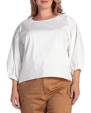 Shop Standards & Practices Balloon Sleeve Top In Off White