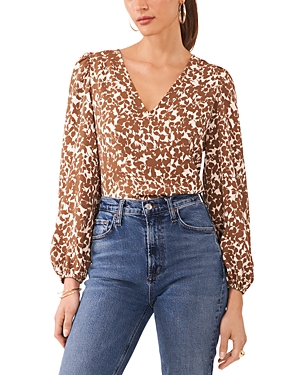 Shop 1.state Balloon Sleeve V Neck Blouse In Sequoia