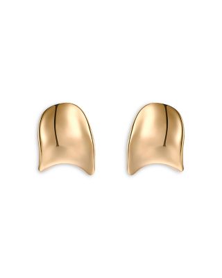 Ettika - Curved Stud Earrings in 18K Gold Plated or Rhodium Plated